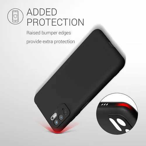 Vista 5 de kwmobile Funda compatible con Xiaomi Redmi Note 10 5G - Funda protectora de silicona TPU suave y delgada - Negro mate