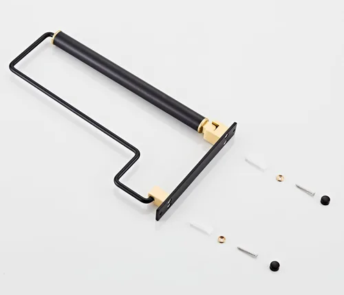 Vista 8 de Perchero Plegable para Ropa con Secador de Pared Negro Organizador de Ropa Montado en la Pared para Almacenamiento de Armario de la Lavandería