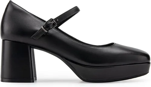 Vista 7 de Aerosoles Plataforma elegante para mujer, Cuero negro