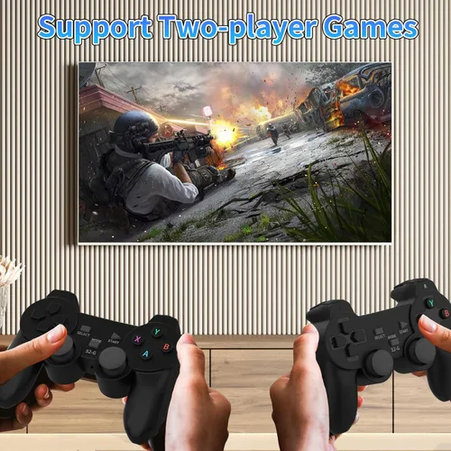Vista 4 de Retro Game Console with 21,000+ Games, 18 Emulators, HDMI Plug & Play, 2.4GHz Wireless Controllers for TV Gaming (Black)