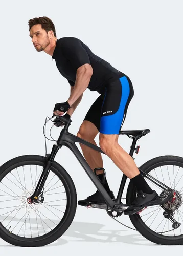 Vista 6 de Bikewa - Pantalones cortos de ciclismo para hombre, con acolchado 3D, para ciclismo de carretera o montaña, FPU 50+, bolsillos con cremallera