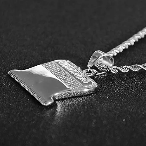 Vista 3 de PAURO Unisex Acero Inoxidable Barber Razor Shaver Peluquería Peluquería Colgante Collar Peine