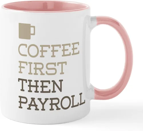 Vista 40 de CafePress Coffee Then Payroll Mugs - Taza de café de cerámica (11 oz)