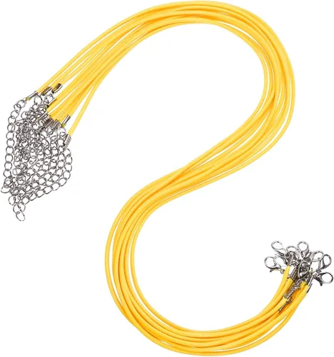 Vista 102 de MECCANIXITY 10 cordones de collar encerado de 18 pulgadas, cadena de collar a granel con cierre de 0.059 in de cuerda de cuero encerado para hacer