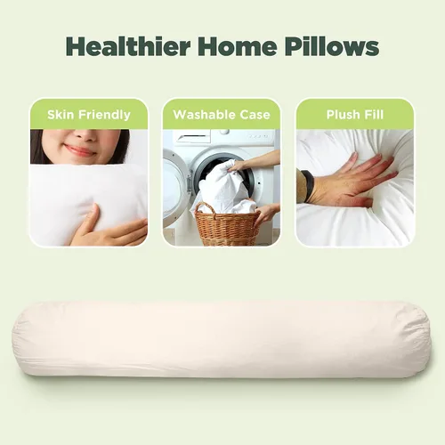 Vista 4 de Kapok Almohada corporal para dormir profundamente, almohada ergonómica suave de tela de algodón natural con relleno orgánico, ecológica, duradera