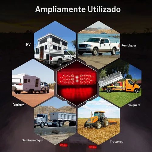 Vista 7 de Luces LED de remolque, luces traseras LED para RV, luces de freno para RV, luces traseras de freno, giro, parada para cámper con luces traseras