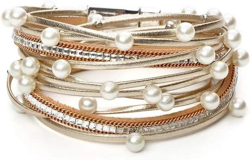 Vista 33 de Fesciory - Pulsera de leopardo para mujer, estilo bohemio de cuero multicapa con perlas de cristal