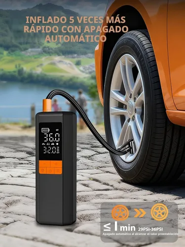 Vista 2 de Compresor de aire portátil para inflador de neumáticos, bomba de aire 5 veces más rápida para neumáticos de automóvil, bomba de neumáticos