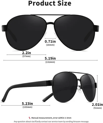 Vista 4 de AWGSEE Gafas de sol aviador para mujer polarizadas con protección UV lentes de sol con espejo 56mm