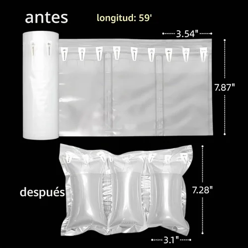 Vista 2 de Almohadas de aire para envío con bomba de embalaje, bolsas de aire, 200 unidades inflables, suministros de envío, relleno de caja