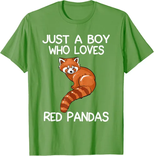 Vista 14 de Just A Boy Who Loves Red Pandas Gift - Camiseta con diseño de panda roja, Negro, S
