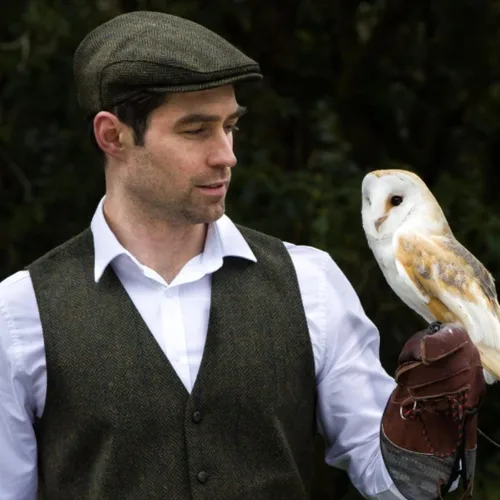 Vista 3 de Irish Tweed Trinity Flat Cap, 100% Tweed, fabricado en Irlanda