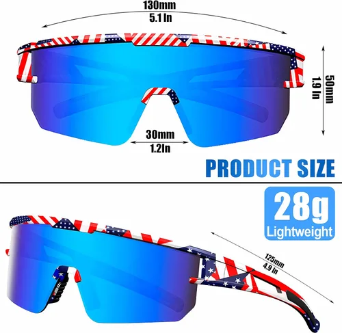 Vista 6 de YUNBLL&KO Gafas de sol polarizadas deportivas para hombres y mujeres, protección UV400, para niños, jóvenes, béisbol, para ciclismo, softbol y correr