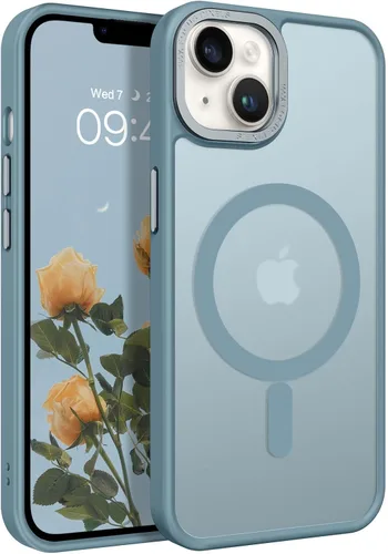 Vista 13 de BENTOBEN Funda magnética para iPhone 13 y iPhone 14 [compatible con Magsafe] Funda translúcida mate para iPhone 13/14, delgada, a prueba de golpes