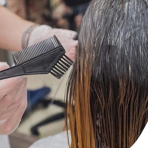 Vista 6 de Kit de resaltado de balayage de 6 piezas, tablero de color para el cabello con dientes, láminas y cepillo para teñir y colorear 3 tamaños