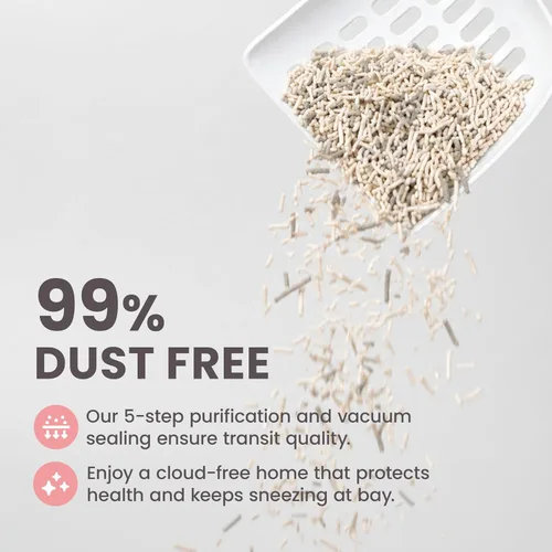 Vista 4 de Lady N Pellet Tofu - Arena para gatos con aroma a té Boba, fuerte aglomeración, ultra absorbente, sin polvo, bajo seguimiento, soluble en agua