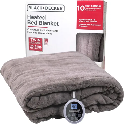 Vista 23 de BLACK+DECKER Manta térmica eléctrica, manta eléctrica de piel de oveja sintética, manta térmica con 4 niveles de calefacción, temporizador de 3