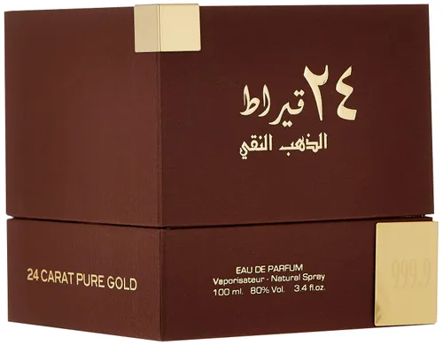 Vista 2 de Lattafa Perfumes Oro puro de 24 quilates para Eau de Parfum en espray unisex, 3.4 onzas