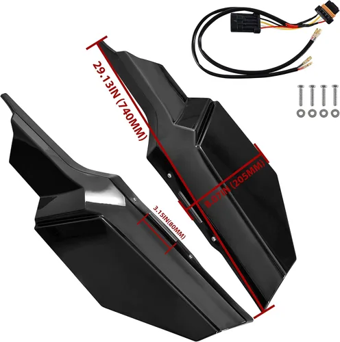 Vista 6 de Funda protectora contra golpes para Sportster S 1250 21-23, color negro vivo Front Side Shock Guard w/DRL, ABS Plastic, Impact Resistance
