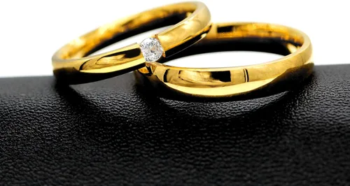 Vista 5 de Uloveido Y643 - Bandas de compromiso de boda de 0.118in y 0.157in de color dorado