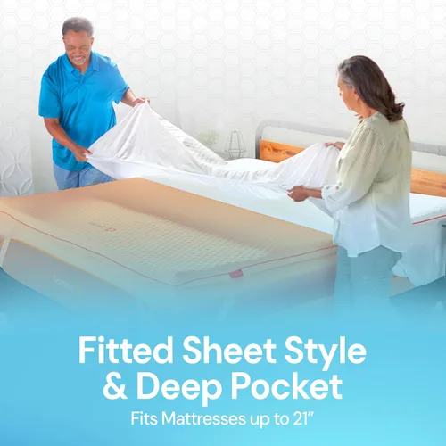 Vista 3 de Dormeo Premium Twin - Protector de colchón impermeable - Enfriamiento Stain & Spill Protection With Moisture-Wicking, Breathable Fabric, Quiet