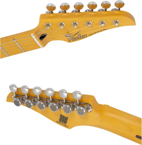 Vista 8 de Vola Guitarra eléctrica Vasti MC Candy Apple Red Gloss Hecho a mano en Japón MIJ Gotoh Bridge Gotoh Bloqueo Tuner 6 Cuerdas Moderno C Cuello Para