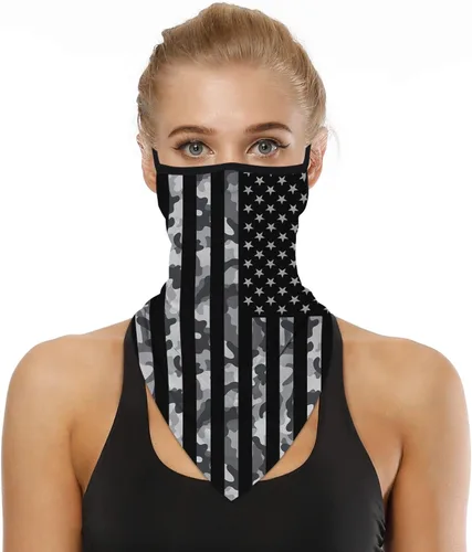 Vista 28 de YAYOUREL Polaina para el cuello, bandanas para hombres y mujeres, cubierta de bufanda para la cara con rayos UV, con agujero para las orejas