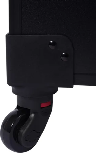 Vista 6 de Estuche de tren de maquillaje rodante de 3 capas, estuche de maquillaje profesional con ruedas y cerradura, estuche organizador de maquillaje