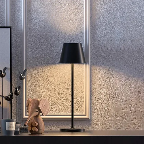 Vista 8 de Lámpara de mesa recargable inalámbrica para interiores y exteriores, con control táctil LED regulable, lámpara de mesa inalámbrica USB C, funciona