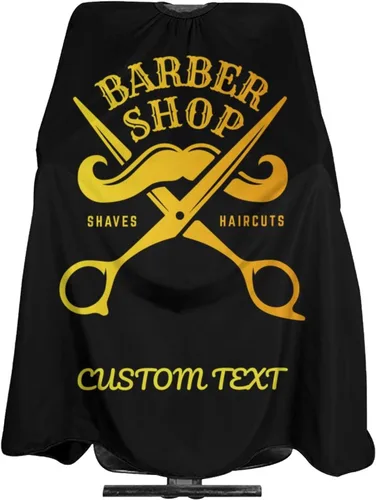 Vista 29 de Capa de barbero impermeable personalizada, Capa de peluquero personalizada, Añade tu texto, Capa de salón personalizada para hombres, Capa de corte