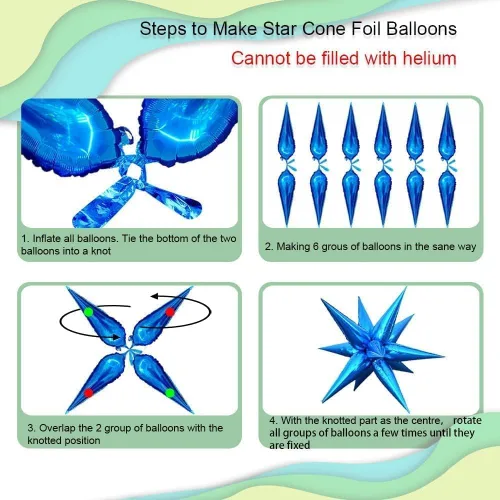 Vista 8 de Globos de lunares retro verde menta, globos de caramelo de Navidad, estrella explosiva, globo retro de lunares para cumpleaños, primavera, jardín