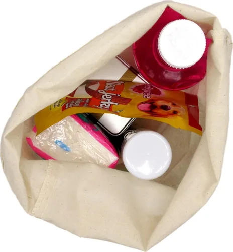 Vista 5 de Bolsas de 100 % algodón, muselina, con cordón ajustable para almacenamiento, 12 unidades, regalo para la despensa, Casual, Blanco