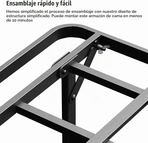 Vista 7 de ZIYOO - Marcos de cama plegables individuales resistentes, base de colchón resistente de 14 pulgadas de alto, marco de cama de plataforma metálica