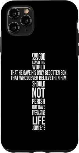 Vista 13 de Christian Cross John 3:16 Bible Verse Faith-Based Easter Case for iPhone 16