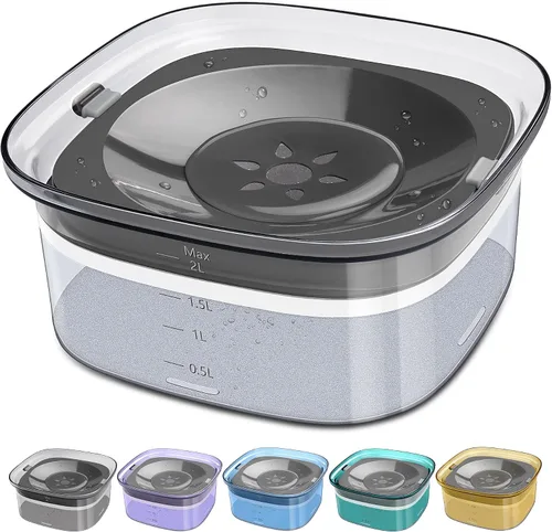 Vista 8 de UPSKY - Cuenco de agua para perros de 70 onzas, comedero lento sin derrames para bebedor desordenado Large Capacity, Spill Proof, Prevent Pet