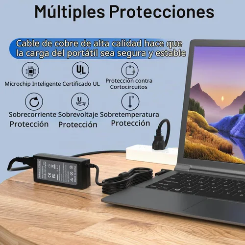 Vista 5 de Cable de alimentación de 65 W para Lenovo IdeaPad Charger, IdeaPad 1 3 5