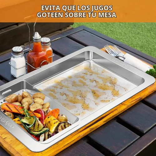 Vista 6 de Onlyfire - Juego de cestas para parrilla, 5 sartenes de acero inoxidable
