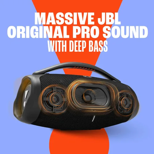 Vista 3 de JBL Boombox 3 Wi-Fi - Potente Altavoz Portátil Wi-Fi y Bluetooth - Negro