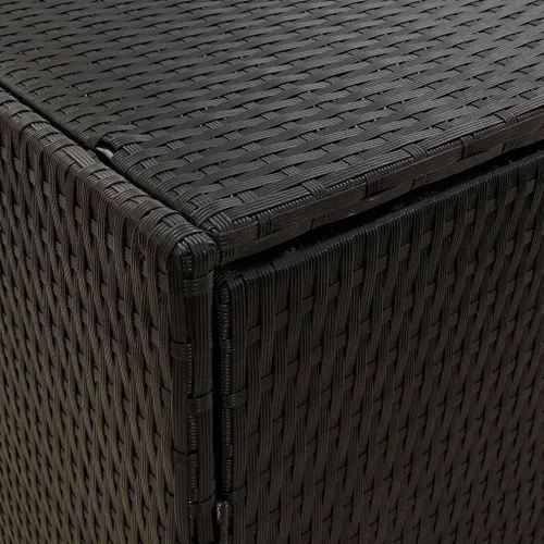 Vista 4 de vidaXL Gabinete de almacenamiento de jardín negro 78.0x21.9x31.5 Poly Rattan