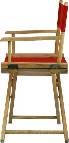 Vista 5 de Casual Home - Silla de director de 18 in, marco natural con lona roja, altura clásica