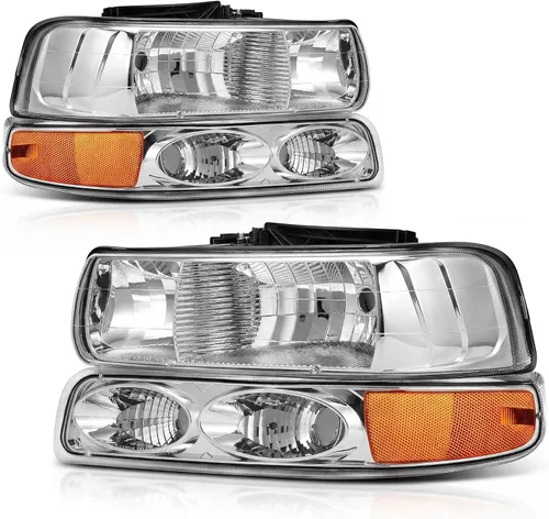 Vista 12 de AUTOSAVER88 - Conjunto de faros delanteros compatible con Chevy Silverado 99-02, color negro También compatible con Chevy Suburban/Tahoe