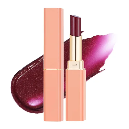Vista 23 de Oulac Lápiz Labial Rosa Hidratante con Brillo - Lápiz Labial Hidratante Bálsamo Labial Tintado Brillante, Acabado Brillante Transparente Jugoso