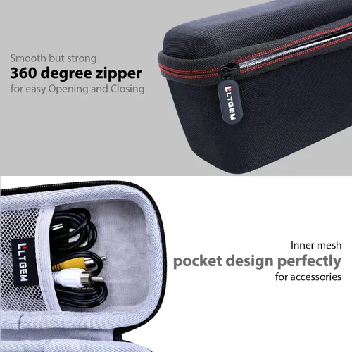 Vista 4 de LTGEM - Estuches para videocámara compatibles con Kimire/SEREE/LOENTIR/VETEK/OLESIT videocámara (interior: 6.4 x 2.8 x 3.3 pulgadas), solo funda