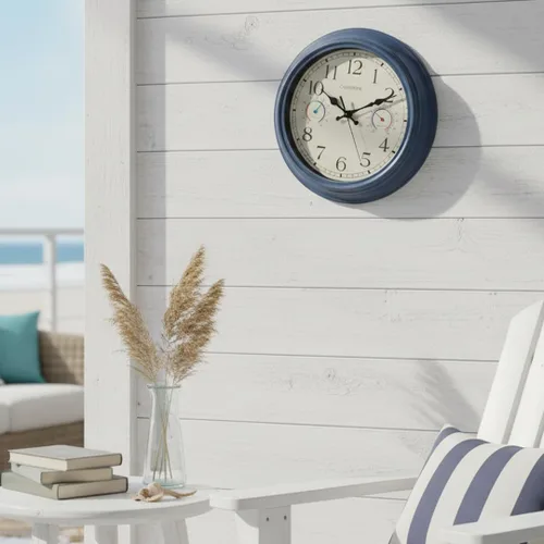 Vista 8 de Crosstime - Reloj de pared retro de 12 pulgadas para interiores y 12" azul