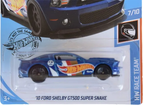 Vista 2 de Hot Wheels Race Team 7/10 '10 Ford Shelby GT500 Super Snake 192/250, azul