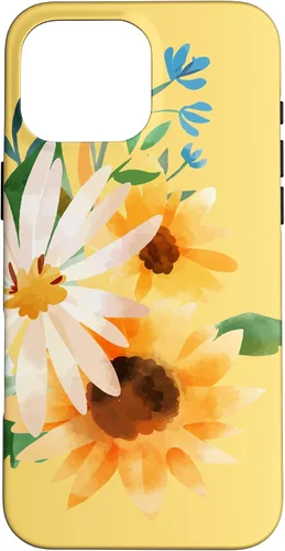 Vista 19 de iPhone 16 Yellow Sunflower Vintage Flower Petals Case
