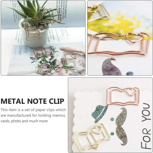Vista 5 de Operitacx 3 Unidades Elegante Libro Forma Clips Memo Abrazaderas Suministros de Oficina Carpeta Clips Libro de Papel 20 unids*3