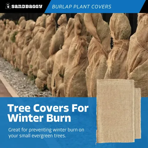 Vista 5 de Sandbaggy Bolsas de arpillera de 24 x 40 pulgadas, tela de protección contra heladas y congelación para árboles, arbustos y plantas al aire libre