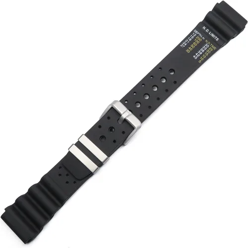 Vista 3 de TIMEWHEEL Correa de reloj de goma suave negra MOD de 0.787 in compatible con relojes Citizen Hyper Aqualand Duplex Promaster