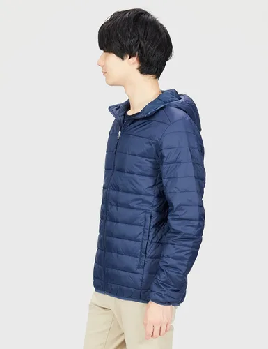 Vista 8 de Tienda Essentials Chaqueta acolchada con capucha ligera y resistente al agua para hombre